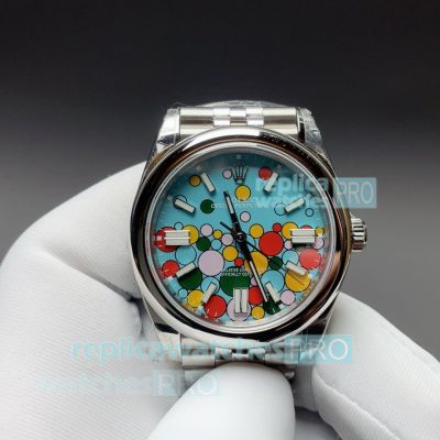 New Swiss Replica VS Rolex Oyster Perpetual 126000 Bubbles Dial 904L Stainless Steel Watch 